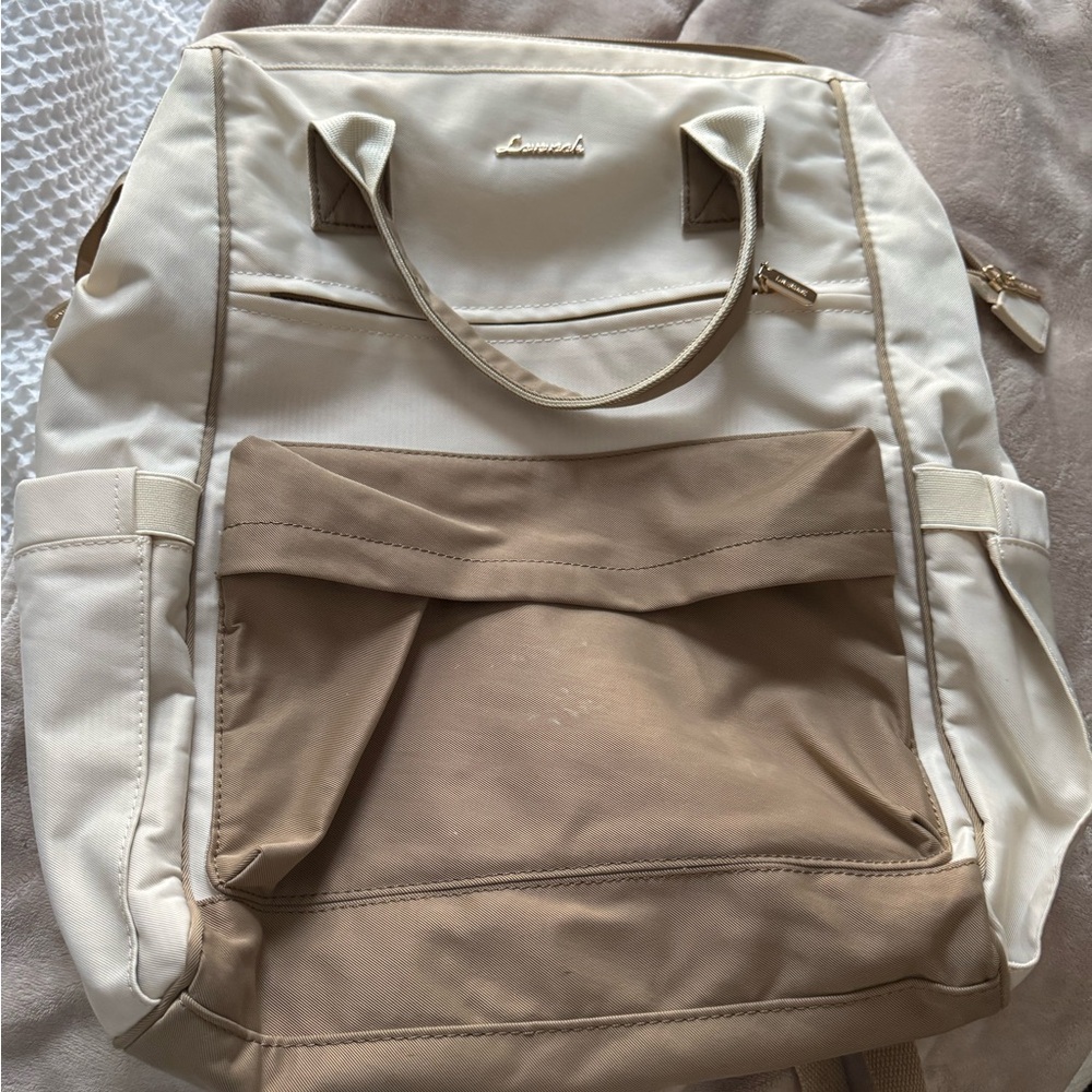 Lesportsac Cream and Brown Backpack